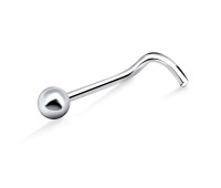 1.8mm Ball Silver Curved Nose Stud NSKB-845